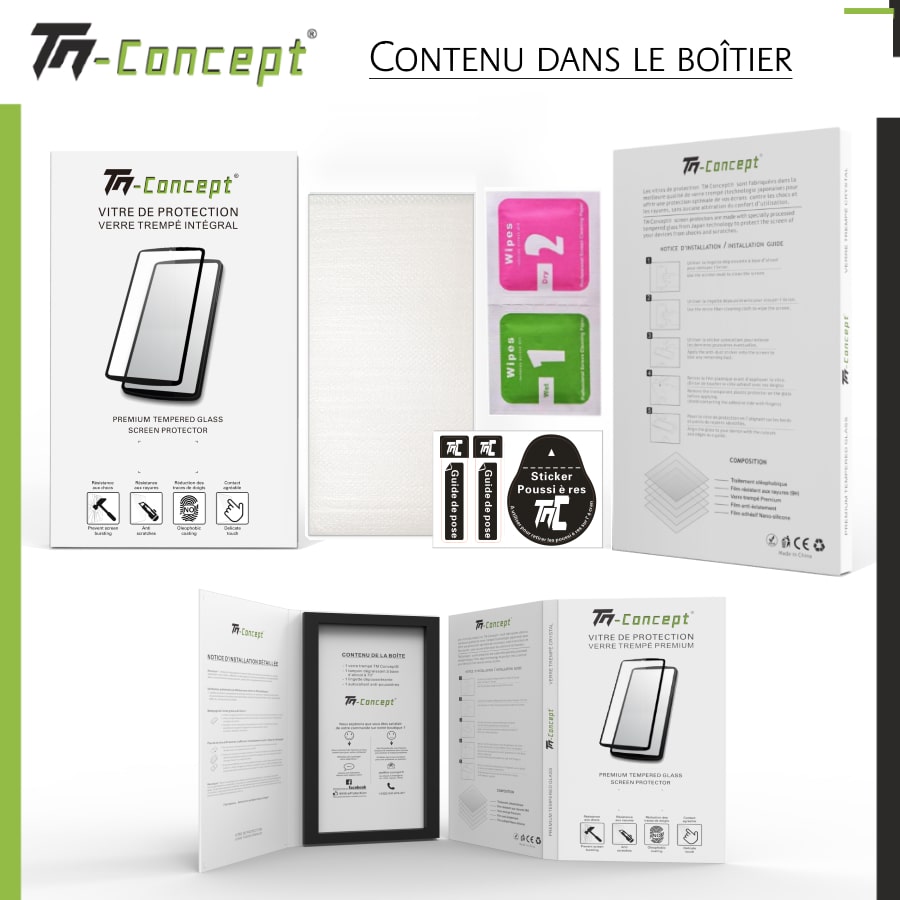 Packaging 3D - vitre de protection d'écran de smartphone en verre trempé